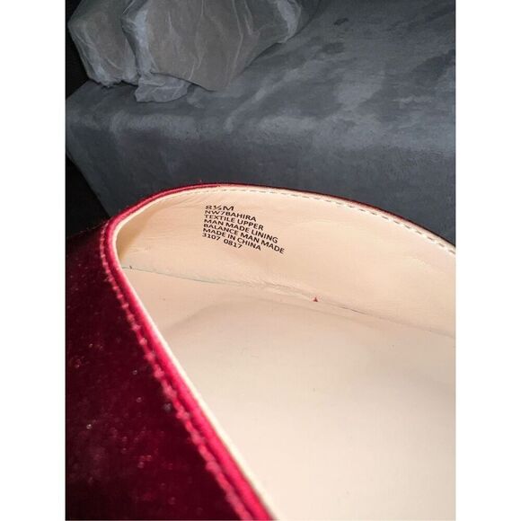 Women’s Red Satin Block Heel Shoes 8.5 - Picture 9 of 9